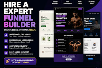 design clickfunnels 2 0 sales funnels, ghl landing pages, clickfunnel websites