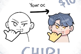 cute chibi ych illustrasion
