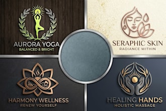 do massage therapy wellness spa skin care yoga logo design