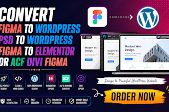 convert figma to wordpress PSD to wordpress figma to elementor or acf divi figma