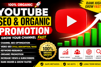 do youtube channel with organic promotion and SEO strategy