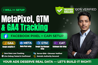 setup meta pixel, conversion API, GTM and ga4 conversion tracking for you