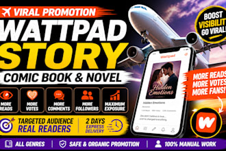 ghostwrite wattpad viral promotion story, comic book, novel to increase reads