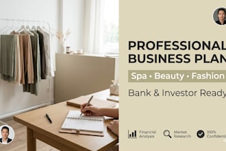 develop a complete business plan and marketing strategy for spa and fashion