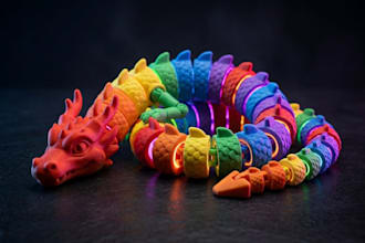 design flexi articulated 3d model for 3d printing stl files