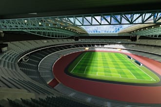design football stadium, soccer arena, sports complex, or any commercial space
