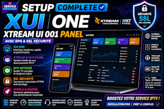 setup complete xui one xtream ui 001 panel nxt panel with epg ,ssl secueity