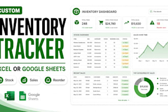 build a custom inventory tracker in excel or google sheets