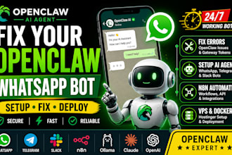 fix openclaw whatsapp bot setup ai agent n8n automation and deploy base44 app