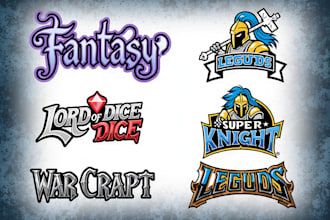design epic medieval fantasy rpg and mmorpg game logo