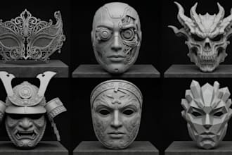 3d mask 3d helment 3d cosplay armor sculpt custom 3d armor model 3d printing