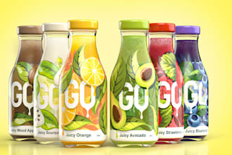 design modern bottle label packaging for cosmetics supplements and beverages