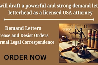 draft a powerful and strong demand letter letterhead as a licensed USA attorney
