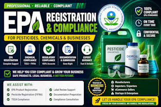 handle epa registration and compliance for pesticides, chemicals, and businesses