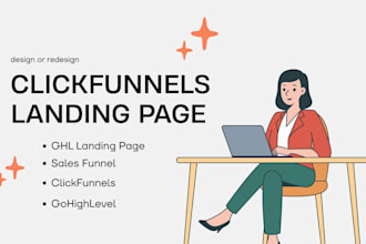 redesign or design clickfunnels landing page, ghl landing page, sales funnel