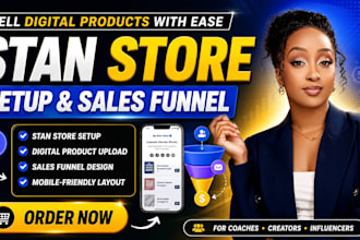 setup stan store for digital products and sales funnel