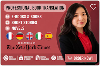 professional english to french german to english spanish book translation