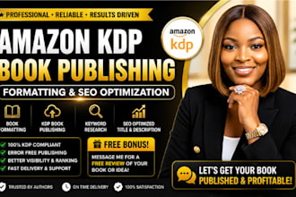 do amazon KDP book publishing, formatting and SEO optimization