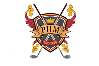 design a heraldic vintage golf crest or badge logo design