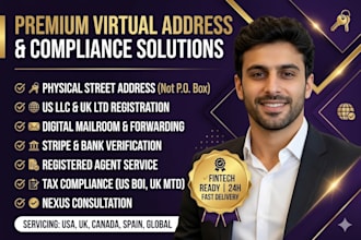 provide a professional virtual business address and llc compliance setup