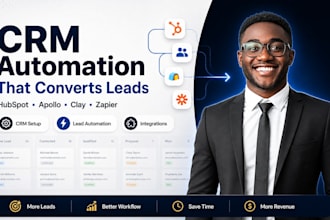 setup apollo io, claycom, hubspot, pipedrive, bitrix24, ghl, zoho, zapier