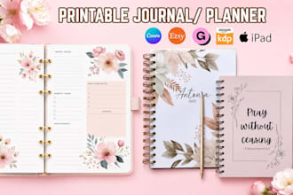design KDP journals, planners and printable workbooks