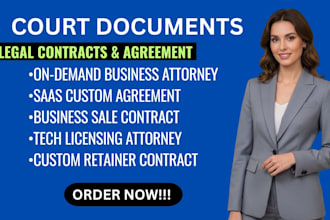 write any custom legal contract as your business attorney