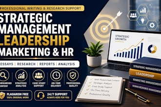 write leadership, strategic management, marketing and HR essays and assignments