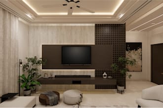 create a modern living room space interior design