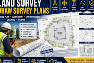 land survey draw survey plans site plan topography land surveyor grading permit