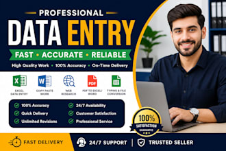 do accurate data entry, excel, word and typing