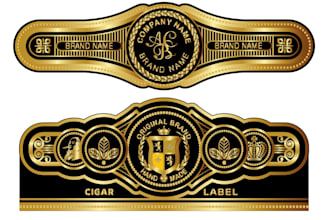 design premium cigar logo, cigar label, cigar band, cigar ring or cigar box