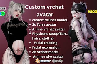create 3d furry vtuber model, nsfw vtuber character, 3d vrc avatar