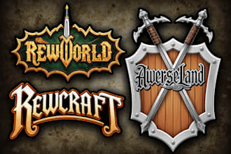 create unique fantasy, rustic, and sci fi logo for games