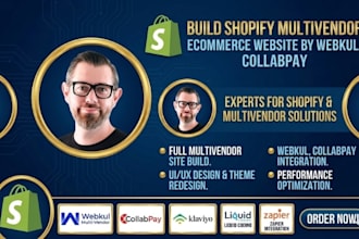 build shopify multivendor marketplace, ecommerce website by webkul, collabpay