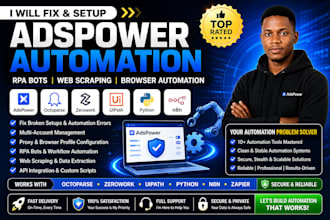 fix adspower automation, rpa bots, web scraping, octoparse setup