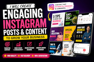create engaging instagram, tiktok posts and content for business growth