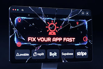 fix lovable,replit,bolt app bugs deploy ai app backend supabase fix