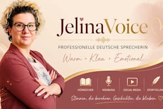 a professional german female voice over warm and emotional