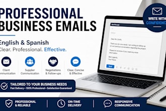 write professional business emails for clients and suppliers