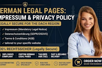write your german privacy policy, terms, and impressum