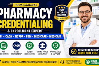 do pharmacy credentialing npi caqh ncpdp enrollment USA