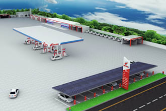 optimize any 3d,ev,fuel,gas,petrol station,convenience store,mini mart,2d layout