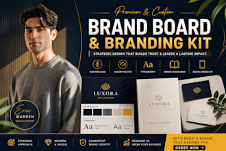create a modern branding kit and brand board for startups and businesses