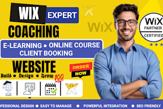 design wix coaching, e learning online course website, client booking website