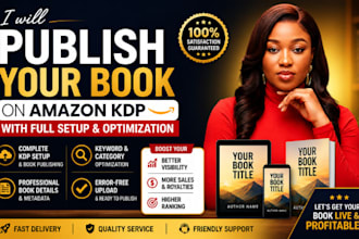 publish your book on amazon kdp with full setup and book publishing optimization