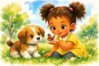 create whimscal children story book illustration and book cover