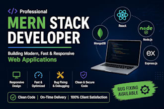 mern stack web developer react node bug fixing