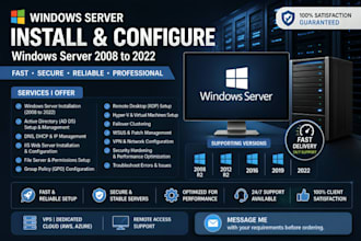 install configure windows server 2008 2012 2016 2019 2022
