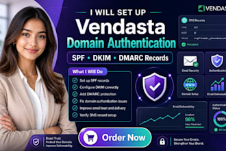 setup vendasta domain authentication spf dkim dmarc records